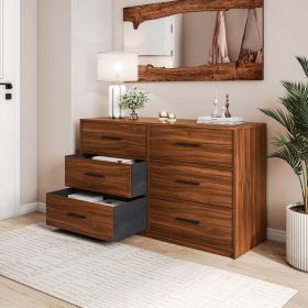 6-Drawer Dresser with Large Fabric Drawers, Walnut